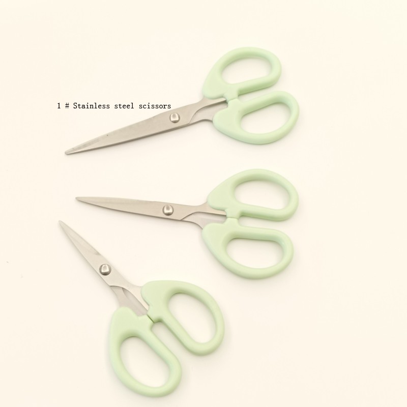 1# Stainless Steel Student Stationery Cut Office Cut Manual Thread Cut Small Scissors - 副本
