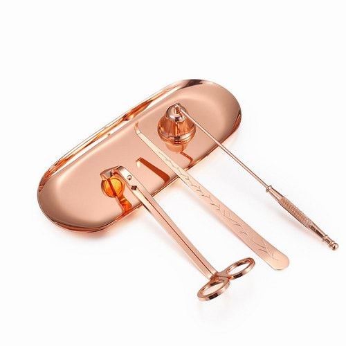 Luxury Rose Gold Wholesale Bulk Candle Wick Cutter Trimmer Set 